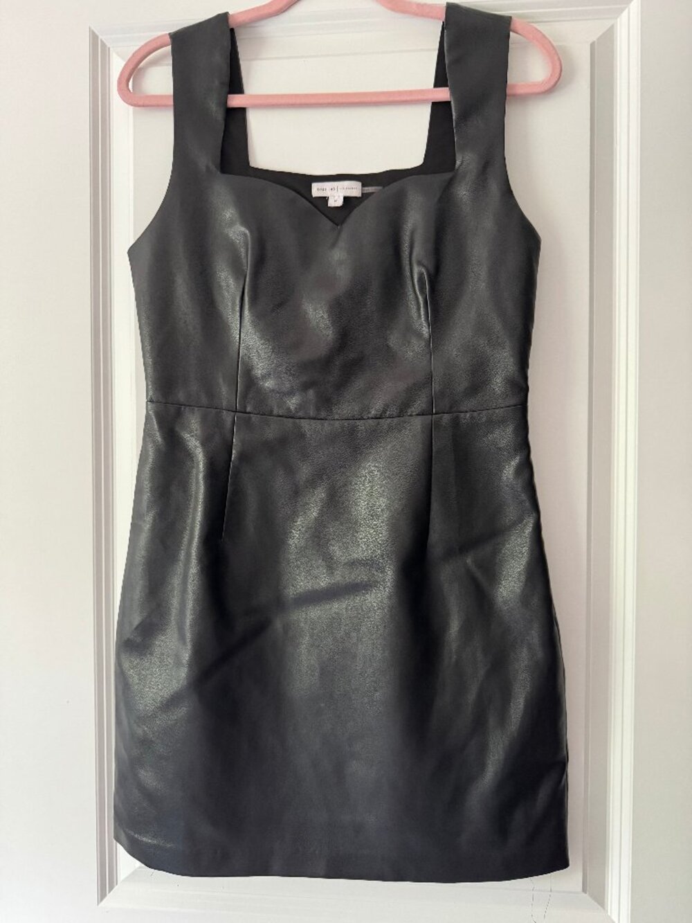 Black Faux Leather Mini Dress